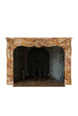 Maison Leon Van den Bogaert Authentic 18th Century French Regency Rococo Fireplace Mantel in Royal Veined Marble – Hand-Carved Palladian Masterpiece from the Age of Pleasure and Aristocratic Display