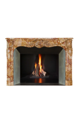 Maison Leon Van den Bogaert Authentic 18th Century French Regency Rococo Fireplace Mantel in Royal Veined Marble – Hand-Carved Palladian Masterpiece from the Age of Pleasure and Aristocratic Display