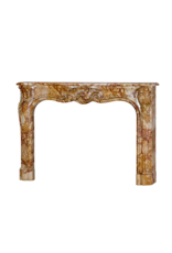 Maison Leon Van den Bogaert Authentic 18th Century French Regency Rococo Fireplace Mantel in Royal Veined Marble – Hand-Carved Palladian Masterpiece from the Age of Pleasure and Aristocratic Display