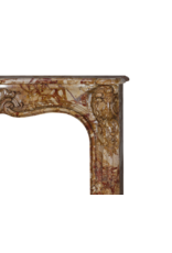 Maison Leon Van den Bogaert Authentic 18th Century French Regency Rococo Fireplace Mantel in Royal Veined Marble – Hand-Carved Palladian Masterpiece from the Age of Pleasure and Aristocratic Display
