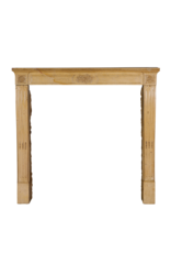 Maison Leon Van den Bogaert Authentic 19th Century French Romantic Fireplace in Burgundy Hard Stone | Hand-Carved Limestone Mantel with Floral Ornamentation