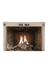 Maison Leon Van den Bogaert Authentic French Fireplace Mantel in Hard Limestone With Griotte Rubanée Marble Inlays – Elegant Beige Stone Surround for Modern, Classic or Contemporary Interiors