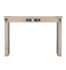 Maison Leon Van den Bogaert 19th Century French Limestone Fireplace with Griotte Rubanée Marble Inlays