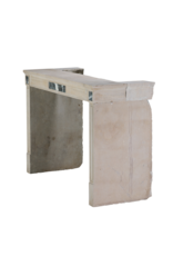 Maison Leon Van den Bogaert Authentic French Fireplace Mantel in Hard Limestone With Griotte Rubanée Marble Inlays – Elegant Beige Stone Surround for Modern, Classic or Contemporary Interiors