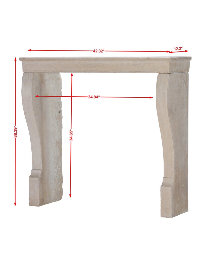 Maison Leon Van den Bogaert Chimenea Francesa Louis Philippe Del Siglo XIX En Piedra Caliza Beige Atemporal