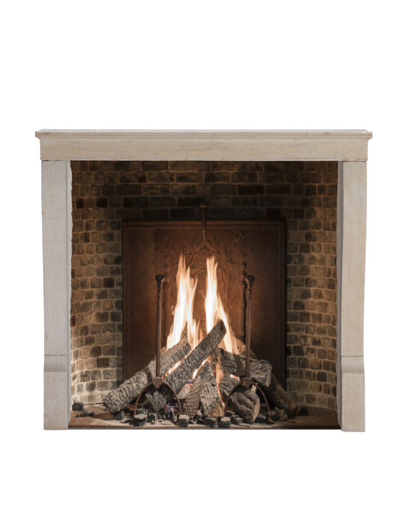 Maison Leon Van den Bogaert Chimenea Francesa Louis Philippe Del Siglo XIX En Piedra Caliza Beige Atemporal