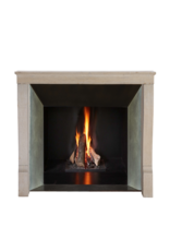 Maison Leon Van den Bogaert 19th Century French Louis Philippe Fireplace in Timeless Beige Limestone