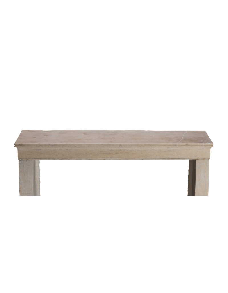 Maison Leon Van den Bogaert 19th Century French Louis Philippe Fireplace in Timeless Beige Limestone