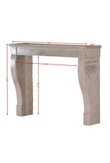 Maison Leon Van den Bogaert Chimenea francesa en piedra caliza natural – Elegancia serena perfecta para suelos de hormigón claro y paredes encaladas