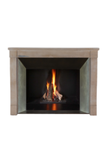 Maison Leon Van den Bogaert Authentic French Fireplace Surround in Beige Limestone – Timeless Minimal Design for Modern, Contemporary, and Southern Homes