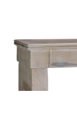 Maison Leon Van den Bogaert Authentic French Fireplace Surround in Beige Limestone – Timeless Minimal Design for Modern, Contemporary, and Southern Homes