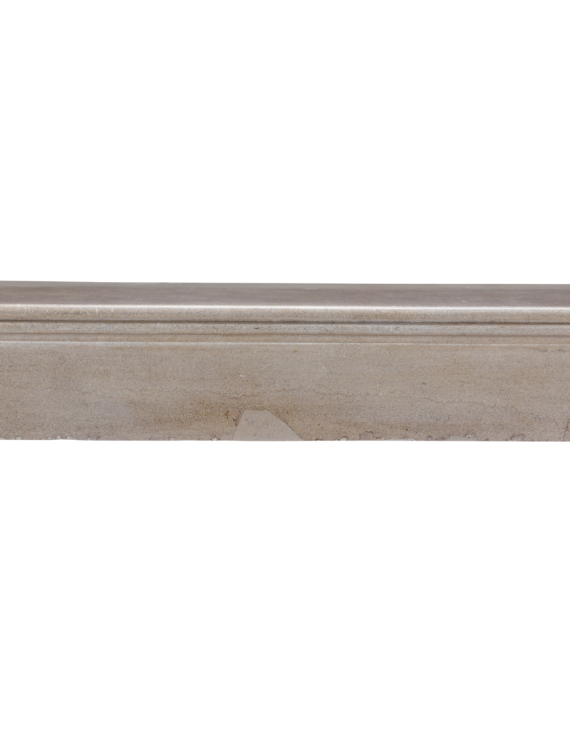 Maison Leon Van den Bogaert Authentic French Fireplace Surround in Beige Limestone – Timeless Minimal Design for Modern, Contemporary, and Southern Homes