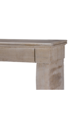 Maison Leon Van den Bogaert Authentic French Fireplace Surround in Beige Limestone – Timeless Minimal Design for Modern, Contemporary, and Southern Homes