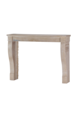 Maison Leon Van den Bogaert Authentic French Fireplace Surround in Beige Limestone – Timeless Minimal Design for Modern, Contemporary, and Southern Homes