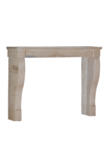 Maison Leon Van den Bogaert Authentic French Fireplace Surround in Beige Limestone – Timeless Minimal Design for Modern, Contemporary, and Southern Homes