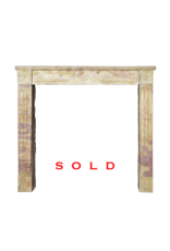 French Original Bicolor Stone Vintage Fireplace Mantle