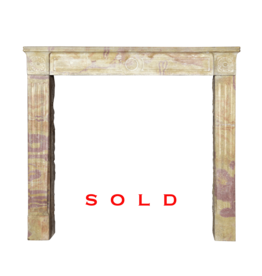 French Original Bicolor Stone Fireplace Mantle