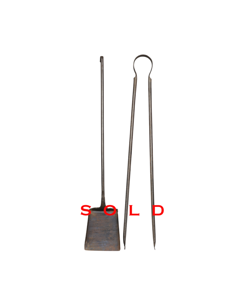 Maison Leon Van den Bogaert Exceptional 17Th Century Set Of Wrought Iron Fireplace Tools Set