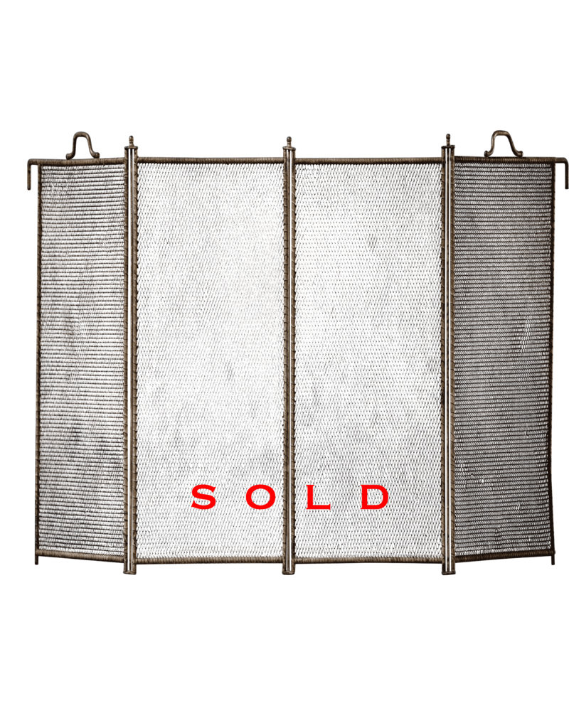 Original European Fireplace Screen With Patina