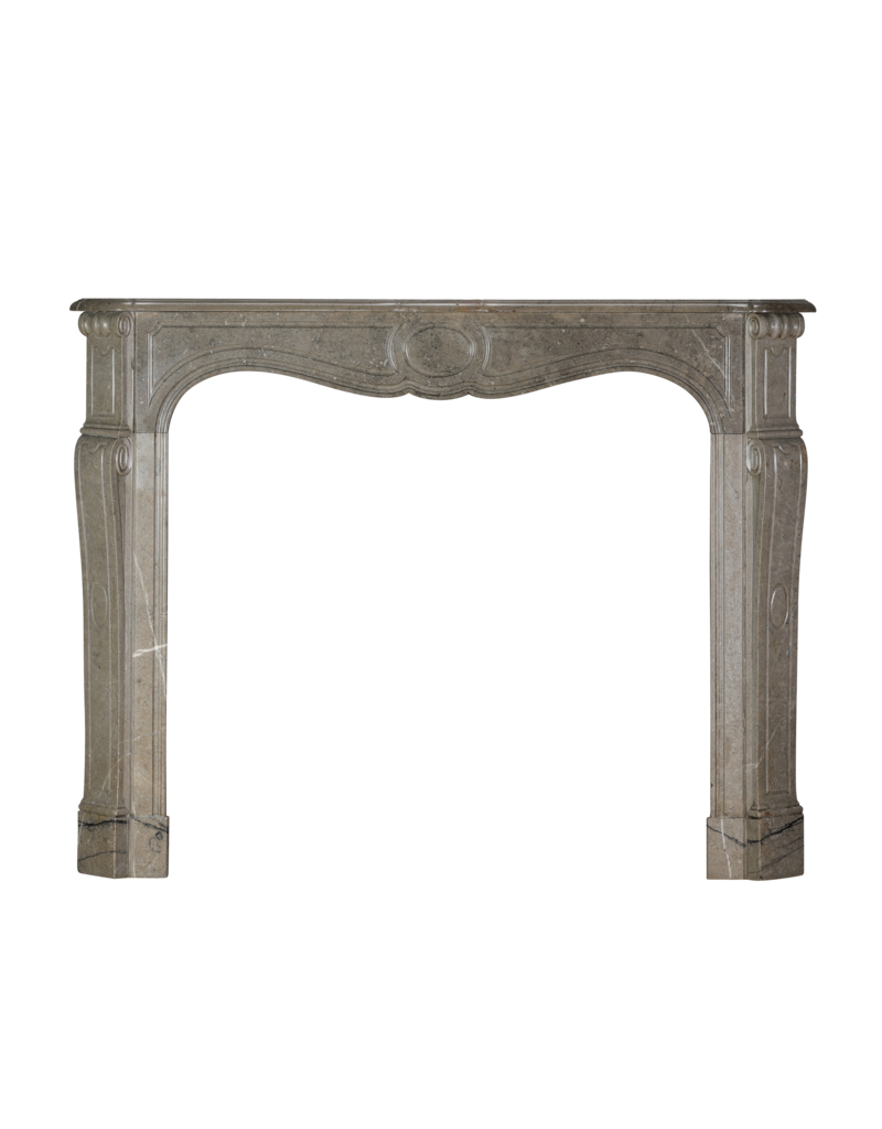 Maison Leon Van den Bogaert Authentic 19th Century French Pompadour Style Fireplace Surround in Mastic-Green Marble — Elegant Antique Mantel for Timeless and Contemporary Interiors