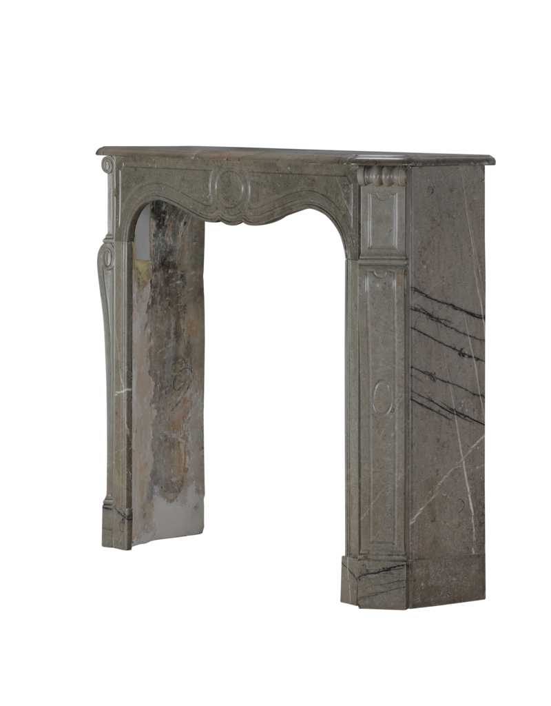 Maison Leon Van den Bogaert Authentic 19th Century French Pompadour Style Fireplace Surround in Mastic-Green Marble — Elegant Antique Mantel for Timeless and Contemporary Interiors