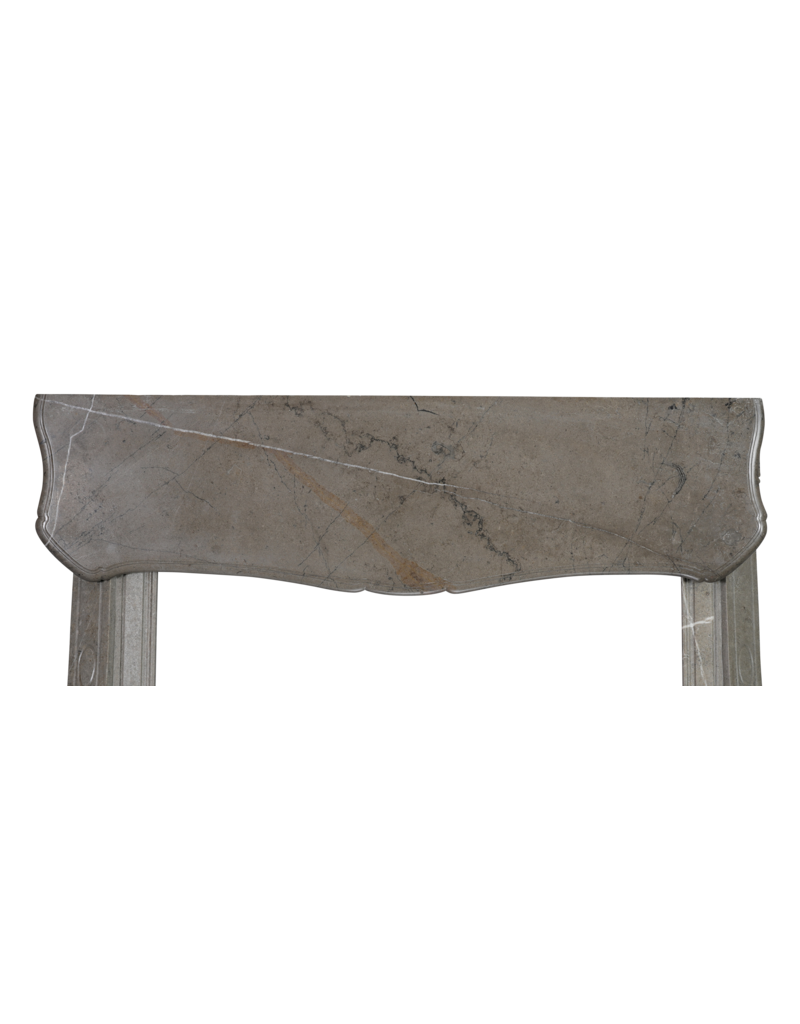 Maison Leon Van den Bogaert Authentic 19th Century French Pompadour Style Fireplace Surround in Mastic-Green Marble — Elegant Antique Mantel for Timeless and Contemporary Interiors