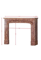 Authentic 19th Century French Louis XIV Style Fireplace Mantel in Brocatelle Marble — Elegant Original Surround for Modern and Classic Interiors