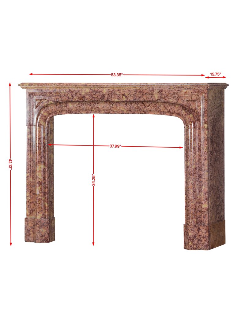 Chimenea Estilo Luis XIV En Mármol Brocatelle — Elegancia Del Siglo XIX Para Interiores Modernos-Clásicos