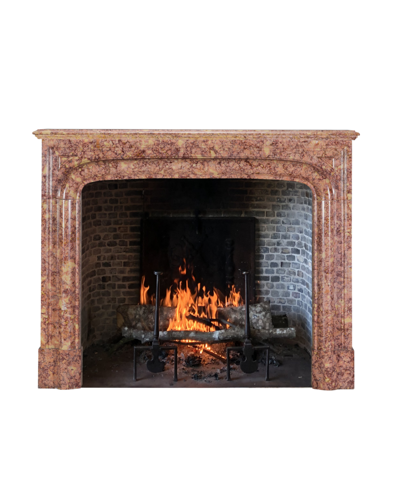 Chimenea Estilo Luis XIV En Mármol Brocatelle — Elegancia Del Siglo XIX Para Interiores Modernos-Clásicos