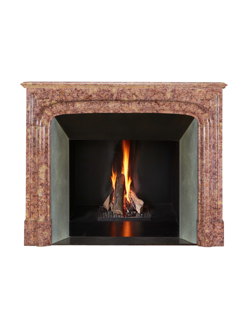 Chimenea Estilo Luis XIV En Mármol Brocatelle — Elegancia Del Siglo XIX Para Interiores Modernos-Clásicos