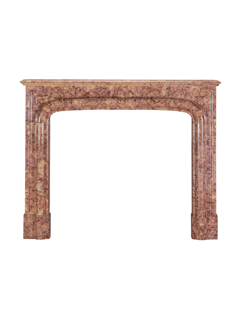 Franse Louis XIV-Stijl Schouw - 19e Eeuw in Brocatelle-Marmer — Elegante Antieke Haard Voor Klassieke En Moderne Tijdloze Interieurs