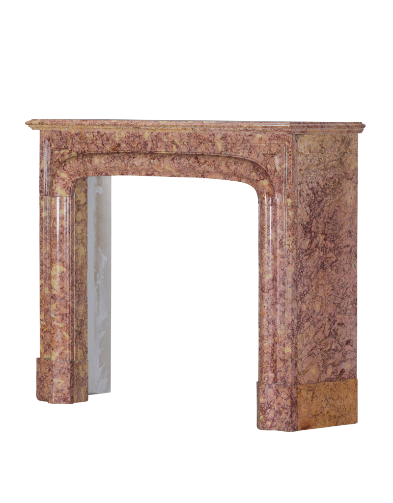 Authentic 19th Century French Louis XIV Style Fireplace Mantel in Brocatelle Marble — Elegant Original Surround for Modern and Classic Interiors
