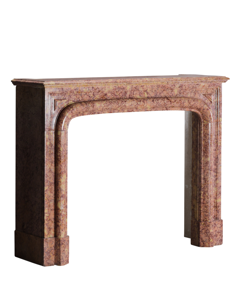 Authentic 19th Century French Louis XIV Style Fireplace Mantel in Brocatelle Marble — Elegant Original Surround for Modern and Classic Interiors