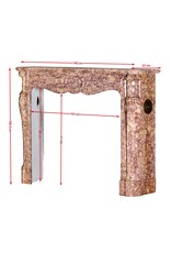 Chimenea francesa Louis XV Pompadour del siglo XIX en mármol Brocatelle Violeta – Auténtica chimenea antigua de mármol