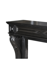 Maison Leon Van den Bogaert Cheminée Ancienne en Marbre Noir Belge | Authentique Cheminée Française du XIXe Siècle | Élégance et Luxe Intemporels