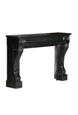 Authentic 19th Century Fireplace Mantel in Black Belgian Marble – Antique French Design, Perfect for Modern and Classic Interiors