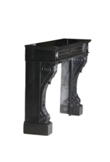 Authentic 19th Century Fireplace Mantel in Black Belgian Marble – Antique French Design, Perfect for Modern and Classic Interiors