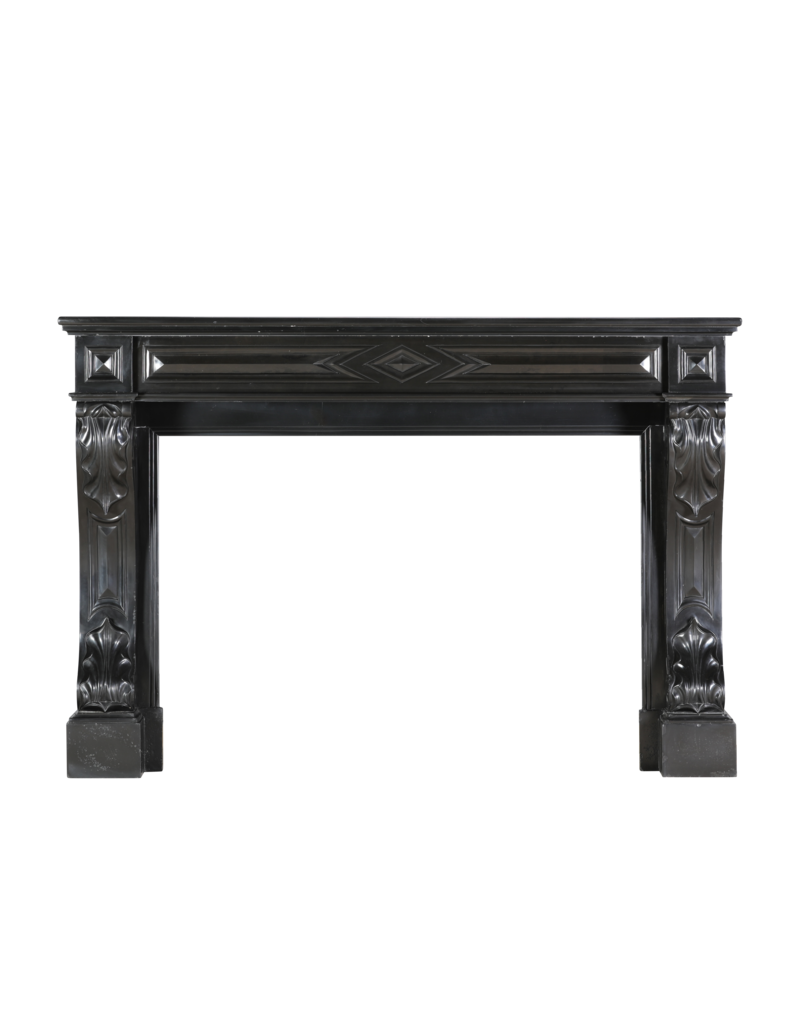Maison Leon Van den Bogaert Cheminée Ancienne en Marbre Noir Belge | Authentique Cheminée Française du XIXe Siècle | Élégance et Luxe Intemporels