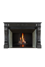Original Kamin aus Schwarzem Belgischem Marmor | Französischer Antiker Kamin | Zeitlose Eleganz für Moderne Interieurs