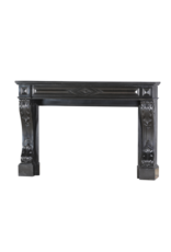 Maison Leon Van den Bogaert Cheminée Ancienne en Marbre Noir Belge | Authentique Cheminée Française du XIXe Siècle | Élégance et Luxe Intemporels