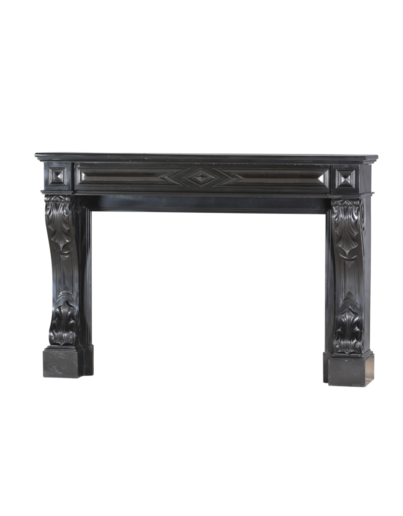 Maison Leon Van den Bogaert Cheminée Ancienne en Marbre Noir Belge | Authentique Cheminée Française du XIXe Siècle | Élégance et Luxe Intemporels