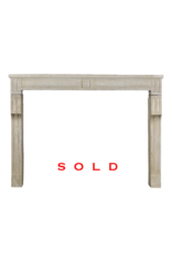 Classic French White Stone Fireplace