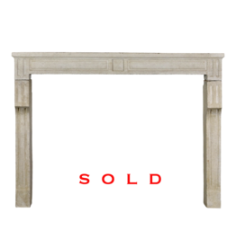 Classic French White Stone Fireplace