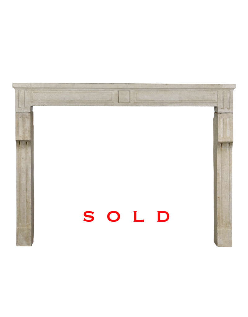 Classic French White Stone Fireplace