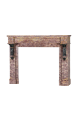 Art Deco Schouw In Violet Brocatelle & Groen Frans Marmer- Begin 20e eeuw