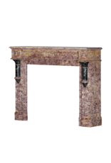 Art-Déco-Kamin aus violettem Brocatelle & grünem französischem Marmor