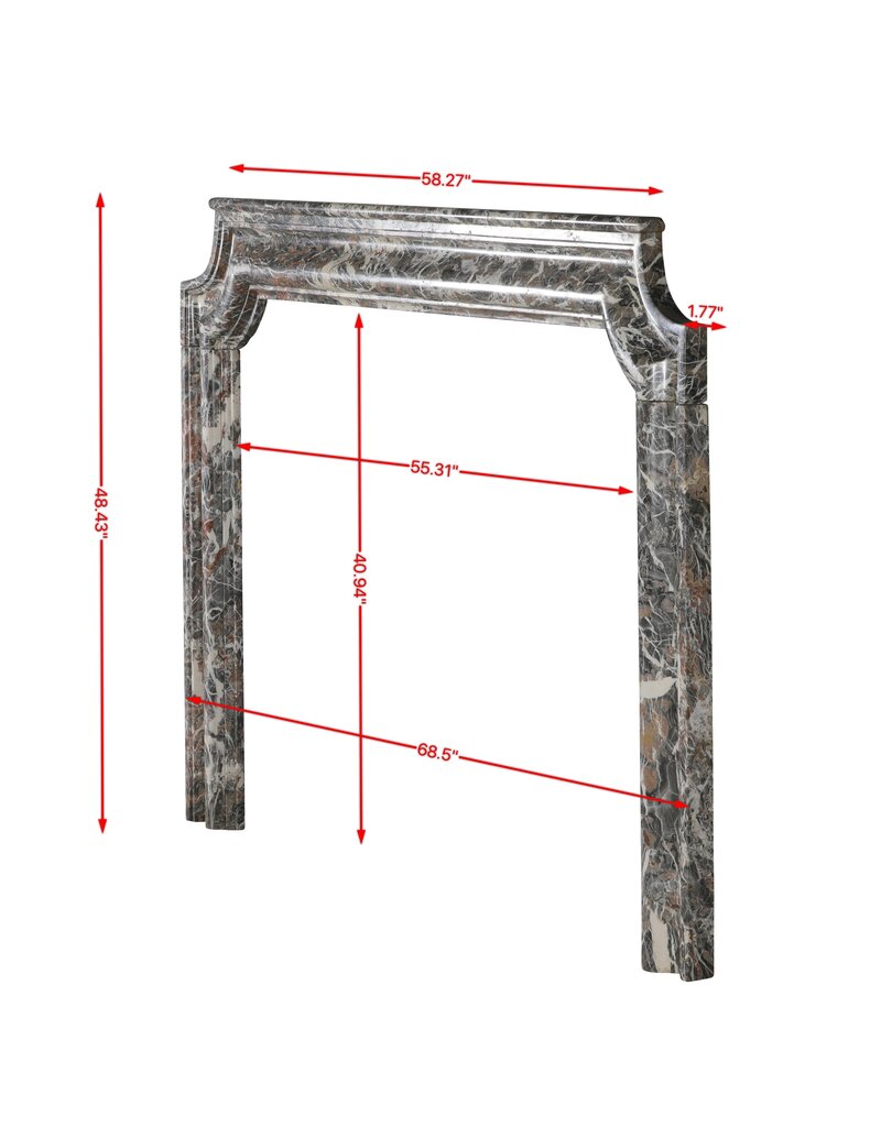 Maison Leon Van den Bogaert Kamin aus Gris d’Ardenne Marmor - 17. Jahrhundert - Antiker Marmorkamin