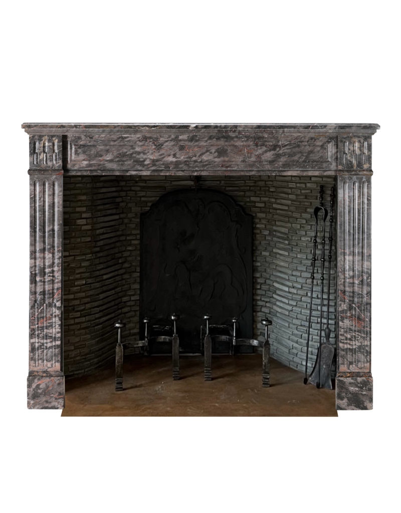 Maison Leon Van den Bogaert Antique French Bois Jourdan Marble Fireplace Mantel - Gare St. Lazare & NY Theatre Marble