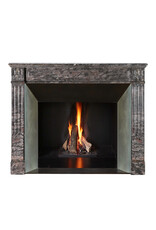 Maison Leon Van den Bogaert Antique French Bois Jourdan Marble Fireplace Mantel - Gare St. Lazare & NY Theatre Marble