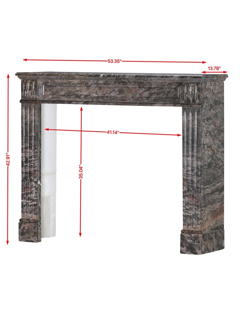 Maison Leon Van den Bogaert Antique French Bois Jourdan Marble Fireplace Mantel - Gare St. Lazare & NY Theatre Marble